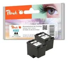 Peach Remanufactured TwinPack HP302 alternativní cartridge / OfficeJet 3830 / 2x5 ml / černá