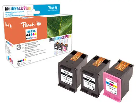 Peach Remanufactured HP62XL MultiPack Plus alternativní cartridge / HP Envy 5640 / OEM chip / 2x19+21ml / Multipack Plus