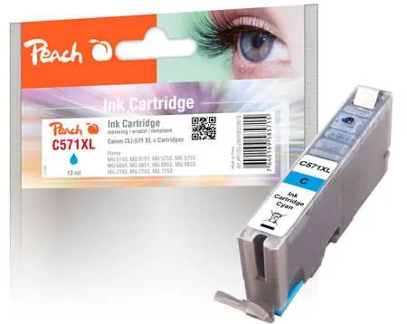 Peach CLI-571 C XL / alternativní cartridge / modrá