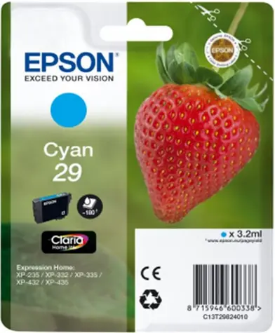 EPSON T2982 originální cartridge 29 / XP-235, XP-332 / 3.2 ml / Modrá