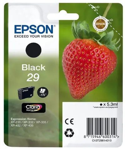 EPSON T2981 originální cartridge 29 / XP-235, XP-332 / 5.3 ml / Černá