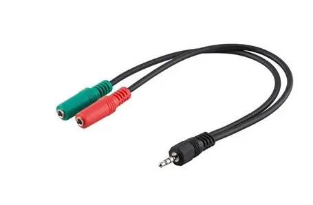 PremiumCord Adaptér 4pin 3.5mm - 2x Stereo 3.5mm / M/2xF