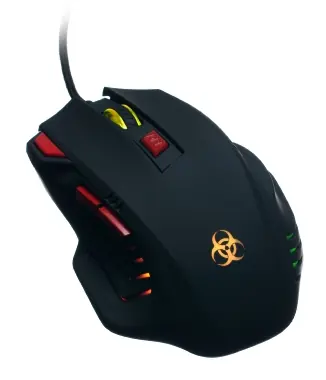 CONNECT IT BIOHAZARD černá / Herní optická myš / 3200DPI / 7 tlačítek / USB / 1.8m