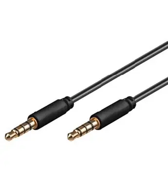 PremiumCord Kabel Jack 3.5mm 4 pinový  M/M 1.5m pro Apple iPhone, iPad, iPod