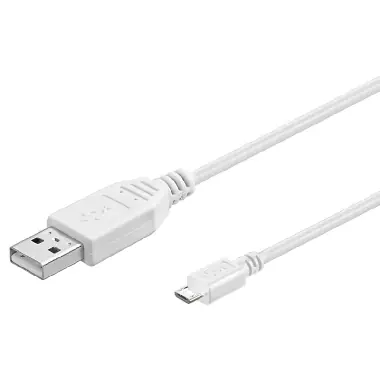 PremiumCord Kabel micro USB 2.0, A-B 2m / bílá