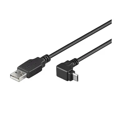 PremiumCord USB datový kabel s konektorem microUSB / lomený 90° / 1,8m /  bulk