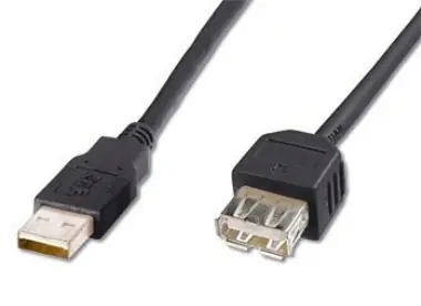 PremiumCord USB 2.0 kabel prodlužovací, A-A, 20cm / černá