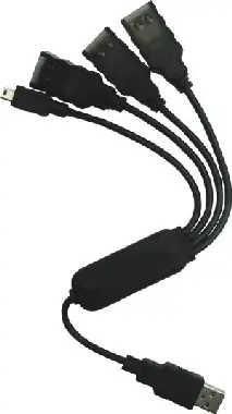 PremiumCord USB2.0 HUB 4-portový / černý kabel