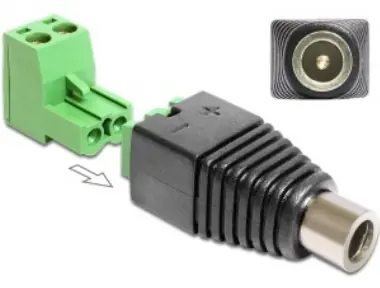 Delock adaptér DC 2.1 x 5.5 mm samice na svorkovnici 2 piny 2-části