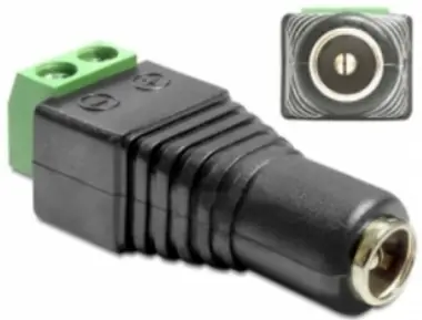 DeLock adaptér DC 2.1 x 5.5 mm samice na svorkovnici 2 piny