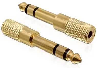 DeLock adaptér stereo jack 6.35 mm samec na stereo jack 3.5 mm samice