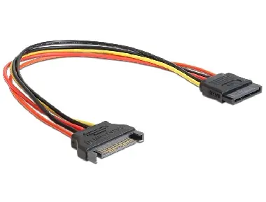 DeLock napájecí kabel SATA 15 Pin samec > SATA 15 Pin samice / prodlužovací / 30 cm