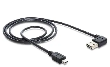 DeLock kabel EASY USB 2.0 A samec / pravoúhlý > USB 2.0 mini samec / 1 m