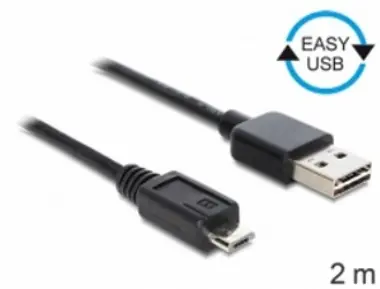 DeLock kabel EASY USB 2.0 A samec > USB 2.0 micro B samec / 2 m