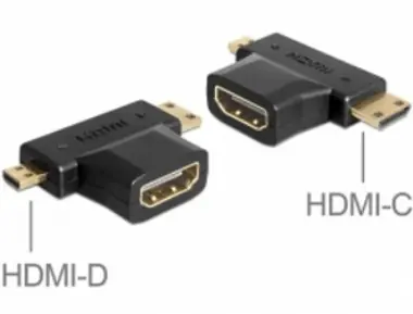 DeLock adaptér HDMI A samice > HDMI C + HDMI D samec
