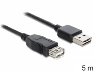 Delock kabel EASY USB 2.0 A samec > USB 2.0 A samice / prodlužovací / 5 m