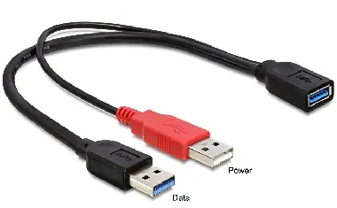 DeLock kabel USB 3.0 A samice > USB 3.0 A samec + USB 2.0 A samec / 30cm