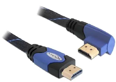 DeLock kabel High Speed HDMI s Ethernetem – HDMI A samec > HDMI A samec 2 m / pravoúhlý 