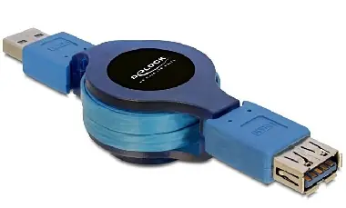 DeLock prodlužovací kabel USB 3.0 A samec - samice samonavíjecí 1 m
