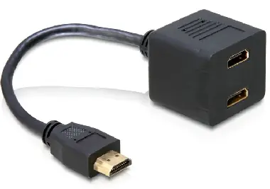 Delock adaptér HDMI samec na 2x HDMI samice