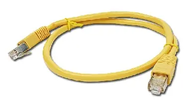Gembird FTP CAT5E 1m žlutá / patch kabel / stíněný s ochranou a opletením