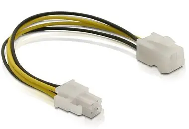 DeLock prodlužovací napájecí kabel p4 (4-pinový) samec/samice / 15 cm