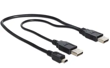 DeLock kabel 2 x USB 2.0-A male / USB mini 5-pin, 30cm