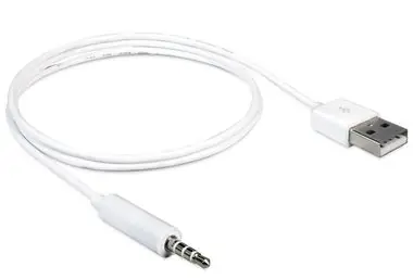 DeLock Cable USB-A samec > Stereo jack 3.5 mm samec 4 pin / IPod Shuffle / 1m