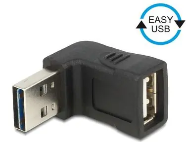 DeLock adaptér EASY-USB 2.0-A samec > USB 2.0-A samice pravoúhlý nahoru/dolů