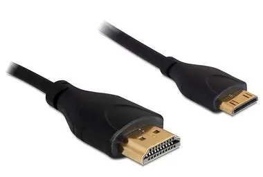 Delock Kabel High Speed HDMI s Ethernetem A- samec > mini C-samec Slim 1 m