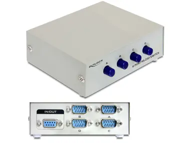 Delock přepínač sériového rozhranní RS-232 4-porty / manuální