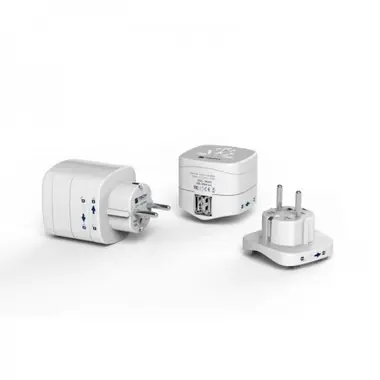 TECH cestovní adaptér pro cizince v ČR s integrovaným 2xUSB nabíječkou