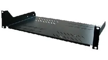 Triton Polička s perforací 1U/250mm (RAB-UP-250-A1) černá / max. nosnost 20kg