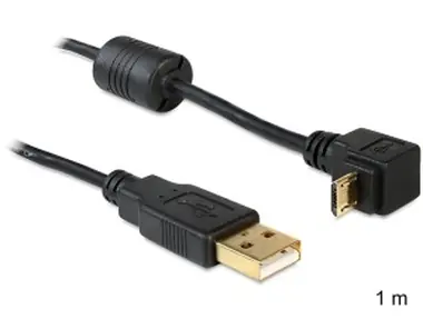 DeLock kabel USB 2.0 A samec <-> USB micro B samec pravoúhlý 1 m