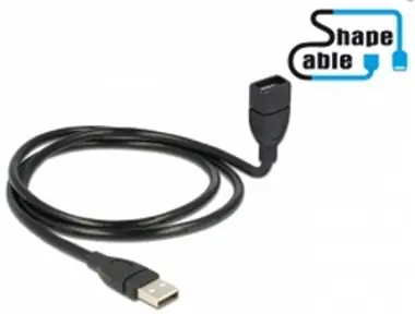 DeLock USB 2.0 kabel samec <-> A samice / ShapeCable / 1 m