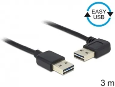 Delock Kabel EASY-USB 2.0-A samec <-> samec pravoúhlý / 3 m