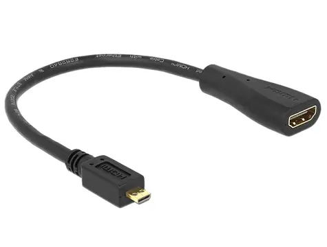 Delock kabel High Speed HDMI s Ethernetem - micro D samec <-> A samice / 23 cm