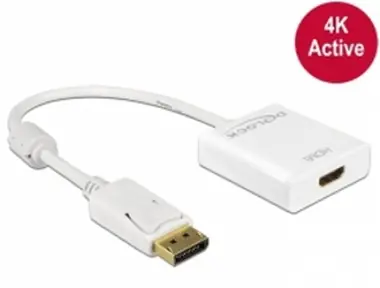 Delock Adaptér Displayport 1.2 samec <-> HDMI samice 4K aktivní / bílá