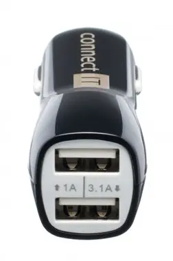 CONNECT IT CI-243 USB adaptér do autozapalovače černá / 2× USB / 3.1A & 1A