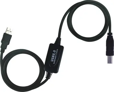PremiumCord, USB 2.0 repeater a propojovací kabel A/M -> B/M / 15m / čer