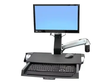 ERGOTRON StyleView Sit-Stand Combo Arm s prac. plochou / nástěnný držák do lišty / na LCD, klávesnici a myš / sklopný