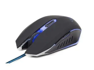 Gembird MUSG-001-B / herní optická myš / 2400 DPI / 6-tlačítková / USB / černá s modrým podsvícením
