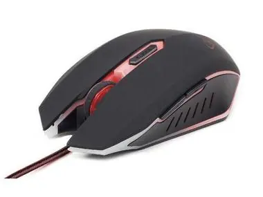 Gembird MUSG-001-R / herní optická myš / 2400 DPI / 6-tlačítková / USB / černá s červeným podsvícením