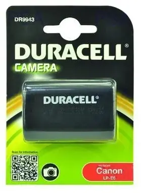 DURACELL Baterie - DR9943 pro Canon LP-E6 / černá / 1400 mAh / 7.4V