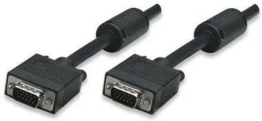 Manhattan Kabel pro monitory SVGA HD15 M/HD15 M / s feritovým filtrem / černý / 1.8m