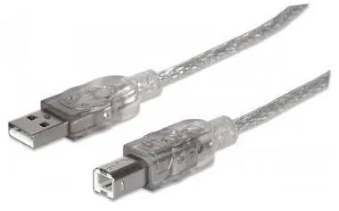 Manhattan Hi-Speed USB 2.0  Kabel A-B M/M / 1.8m / stříbrný