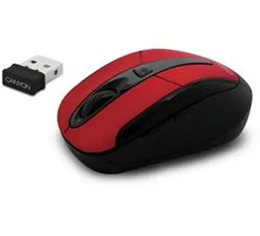 CANYON CNR-MSOW06R / optická bezdrátová / 1000/1200/1600 dpi / USB / červená