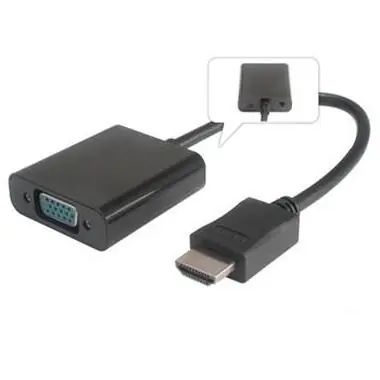 PremiumCord převodník HDMI na VGA se zvukem 3,5mm stereo jack / černý