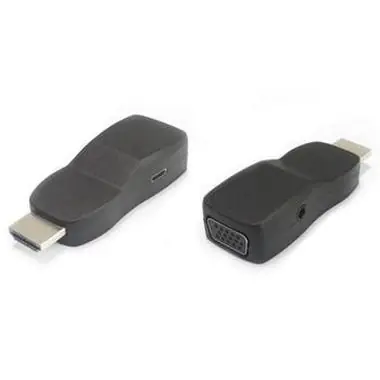 PremiumCord převodník HDMI na VGA miniaturní provedení se zvukem a napájecím konektorem / černý
