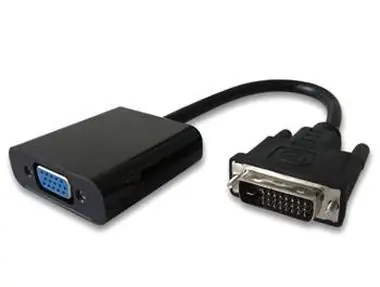 PremiumCord převodník DVI na VGA s krátkým kabelem / 25cm / černý